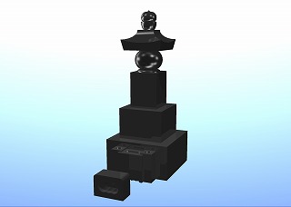 墓石 五輪塔基本型(9寸角)