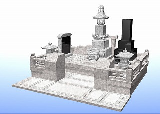 墓石外柵セット 五輪塔(11角)