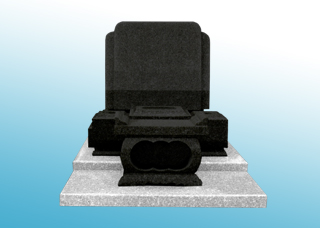 福島浮金石 五輪塔上下レンゲ付(9寸角)